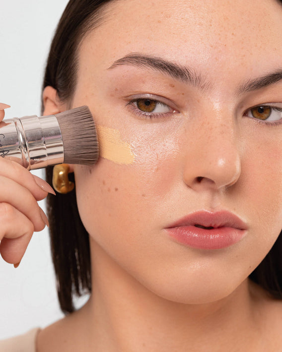 brocha eco vegana kabuki retractil