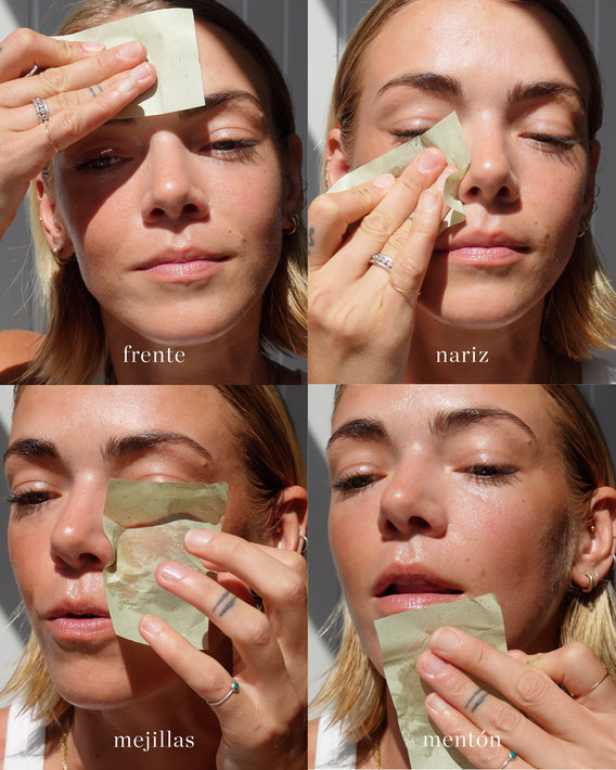 papel matificante con té verde