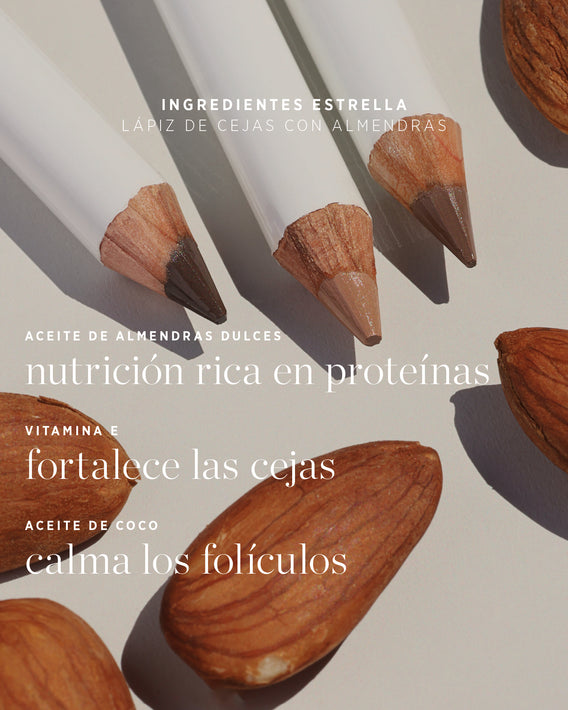 lápiz de cejas con almendras