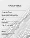 Ingredientes naturales de ginkgo del agua micelar repuesto Ere Perez