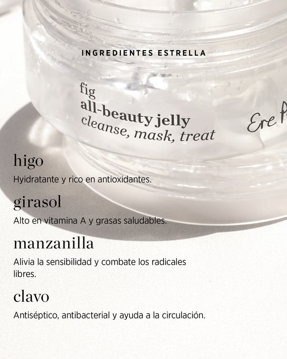 Información de ingredientes del jelly multiusos con higo Ere Perez con extracto de higo, girasol, manzanilla, clavo
